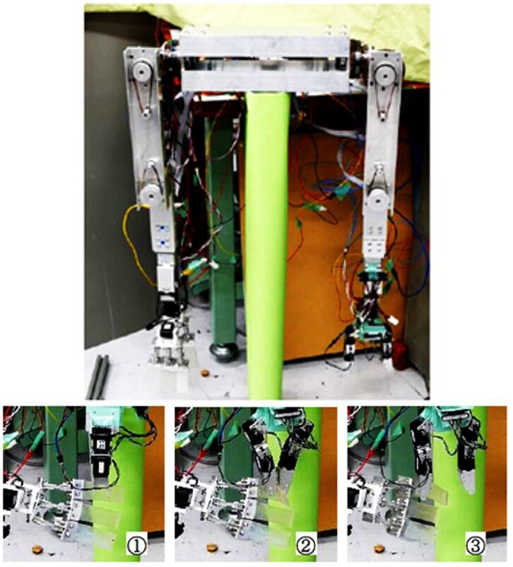 形状記憶ゲル製ロボットハンドを用いた双碗ロボット